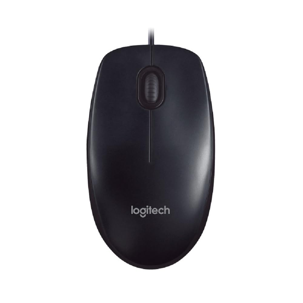 Logitech M90 Wired USB Mouse, 3 yr Warranty, 1000 DPI Optical Tracking, Ambidextrous PC/Mac/Laptop - Black