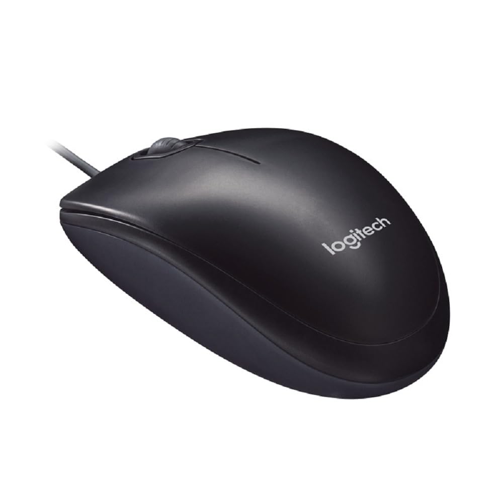 Logitech M90 Wired USB Mouse, 3 yr Warranty, 1000 DPI Optical Tracking, Ambidextrous PC/Mac/Laptop - Black