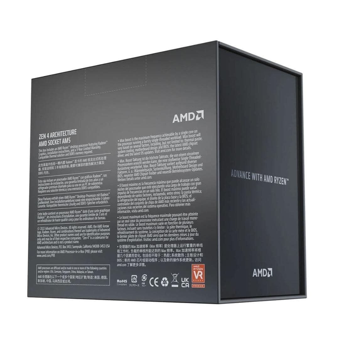 AMD 7000 Series Ryzen 9 7900X Desktop Processor 12 cores 24 Threads 76 MB Cache 4.7 GHz Up to 5.6 GHz Socket AM5, 600 Series Chipset