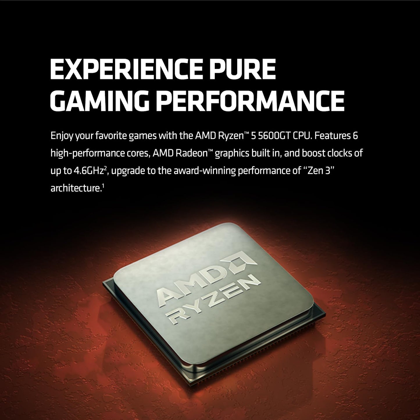 AMD Ryzen 5 5600GT Desktop Processor with Integrated Radeon Graphics 7, 6 cores 12 Threads 16MB Cache Base clock 3.6 GHz Up to 4.6GHz