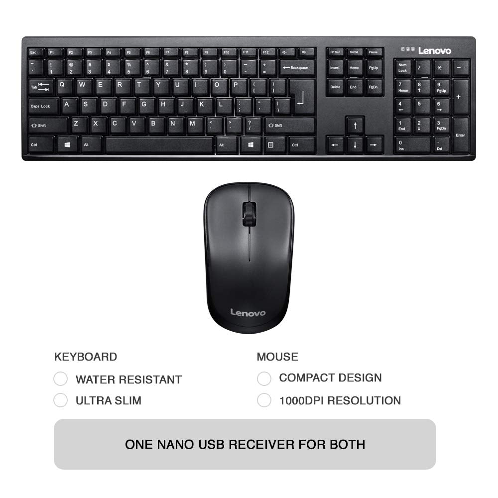 Lenovo 100 Wireless Combo (Part Number: GX30L66303)