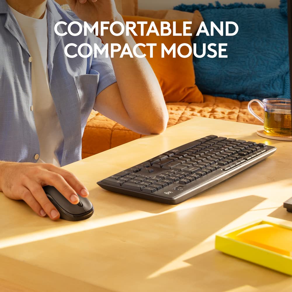 Logitech MK295 Silent Wireless Mouse & Keyboard Combo with SilentTouch Technology, Full Numpad, Advanced Optical Tracking, Lag-Free Wireless, 90% Less Noise - Black