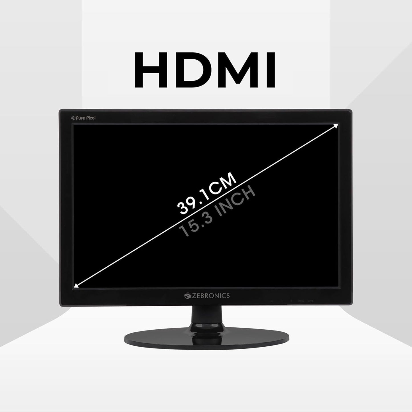 ZEBRONICS Zeb-V16HD LED Monitor with15.4 with Supporting HDMI, has VGA Input, HD 1280 x 800 Pixels, Glossy Panel, Slim Feature and Wall mountable.