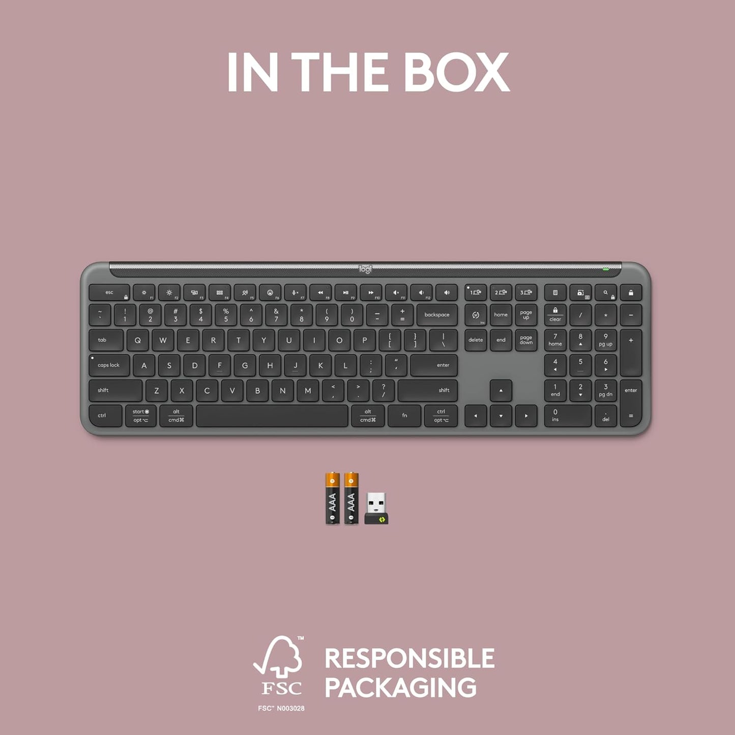 Logitech Signature Slim K950 Wireless Keyboard, Sleek Design, Switch Typing Between Devices