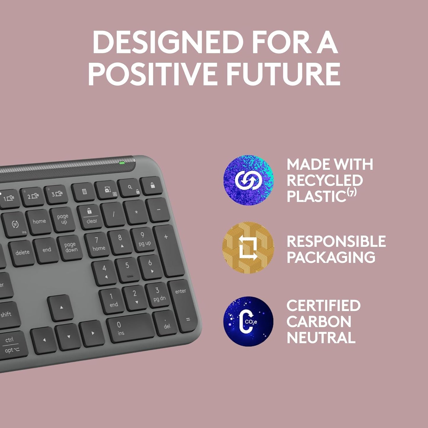 Logitech Signature Slim K950 Wireless Keyboard, Sleek Design, Switch Typing Between Devices