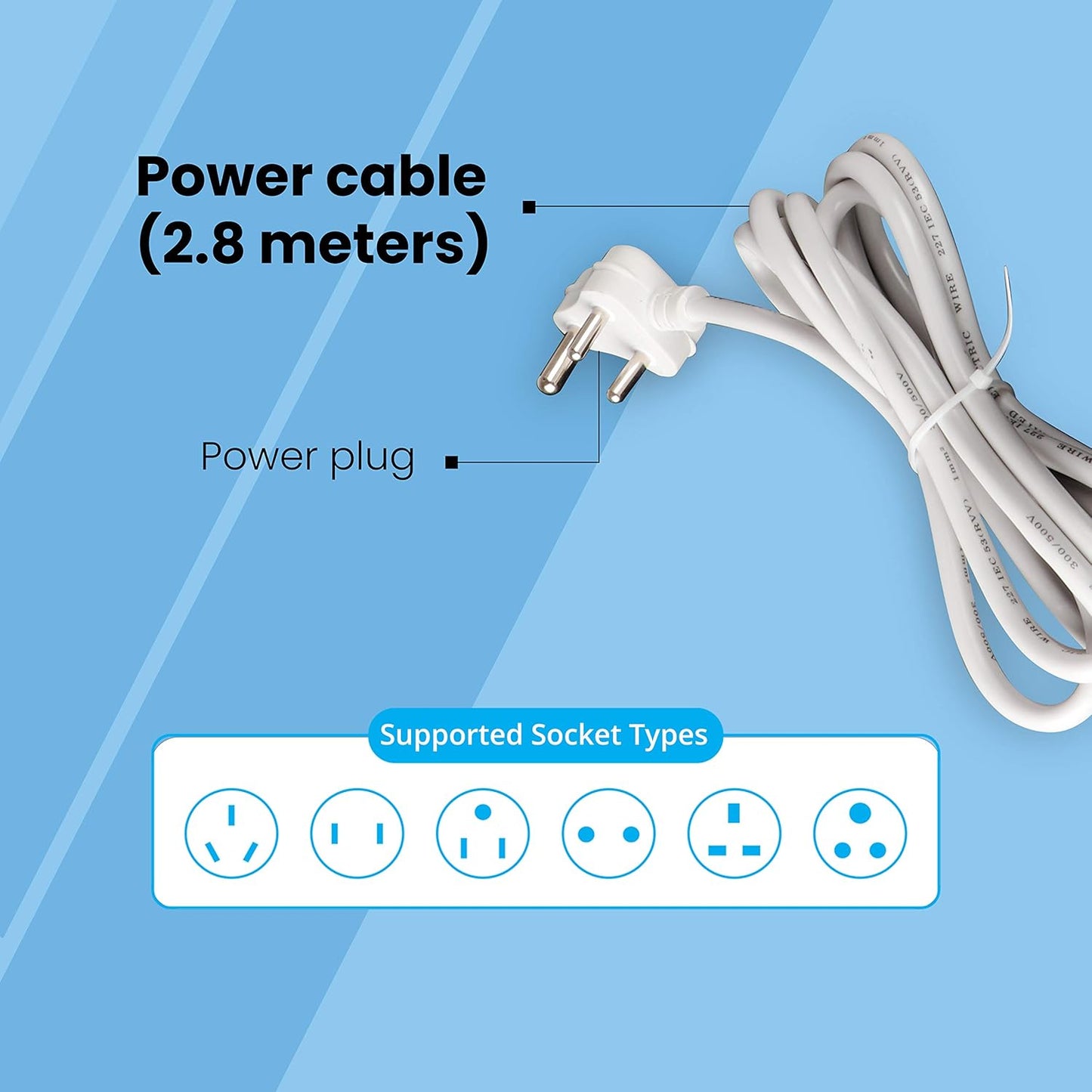ZEBRONICS - Ps3320U 2500 Watt 220-250 Volts Power Extension Socket That Comes with Three Universal Power Sockets and Also Includes 2 USB Ports, White