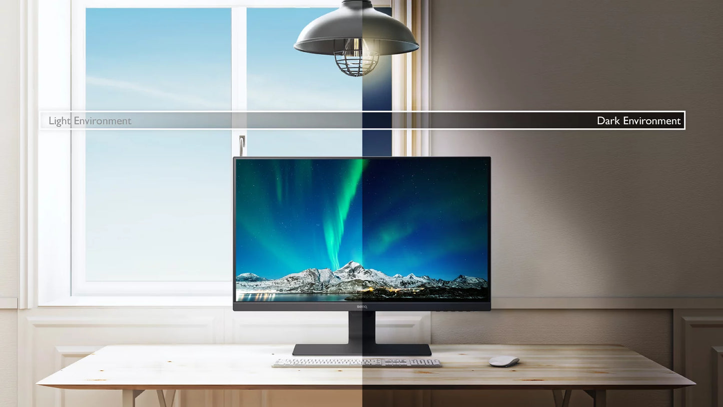 BenQ GW2480L 23.8 inch FHD 1080p Eye-Care, IPS LED Monitor, 1920x1080 Pixels, Cable Management, HDMI, Eyesafe,Low Blue Light Plus, Ultra Slim Bezel, Brightness Intelligence tech,