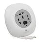 ZEBRONICS - Ps3400H Power Strip A 1500W Power Extension Socket with 3 Output Brass Sockets and 4M Retractable Cable(White), 250 Volts