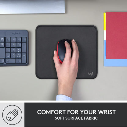 Logitech Mouse Pad - Studio Series, Computer Mouse Mat with Anti-Slip Rubber Base, Easy Gliding, Spill-Resistant Surface, Durable Materials, Portable, in a Fresh Modern Design-Graphite