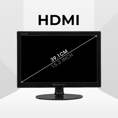 ZEBRONICS Zeb-V16HD LED Monitor with15.4 with Supporting HDMI, has VGA Input, HD 1280 x 800 Pixels, Glossy Panel, Slim Feature and Wall mountable.