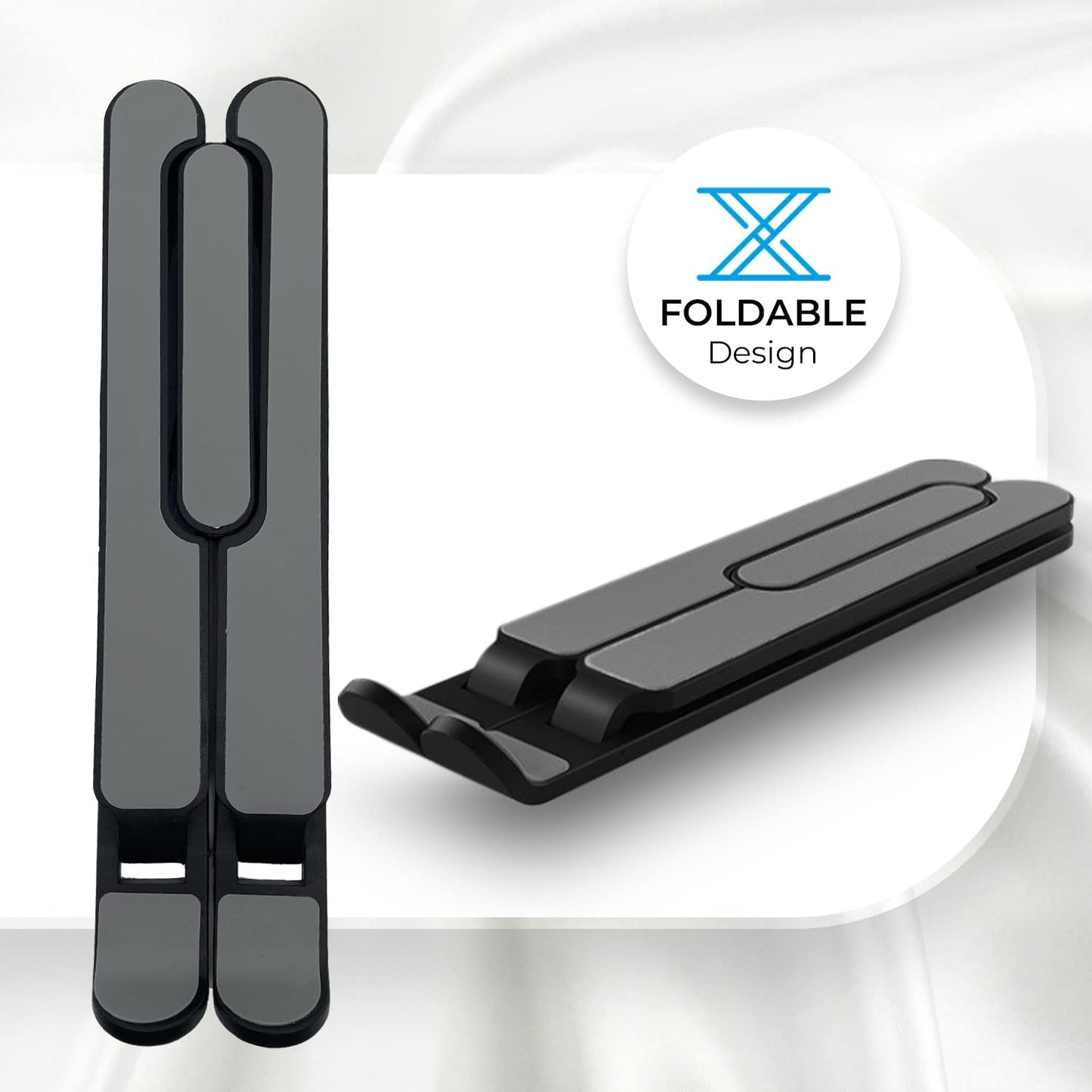 Zebronics-NS1000 Laptop Stand Featuring Foldable Design, Anti-Slip Silicone Rubber Pads, Supports Maximum of 5kgs Weight, 6 Adjustable Levels