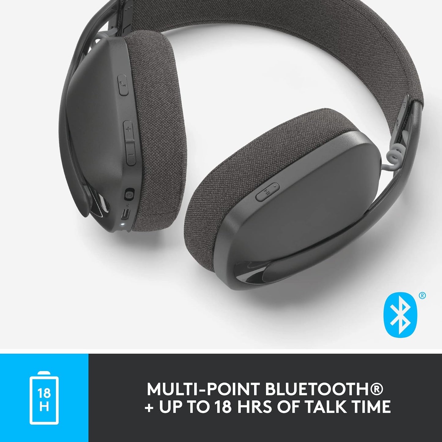 Logitech Zone Vibe 100 Lightweight Wireless Over-Ear Headphones with Noise-Cancelling Microphone