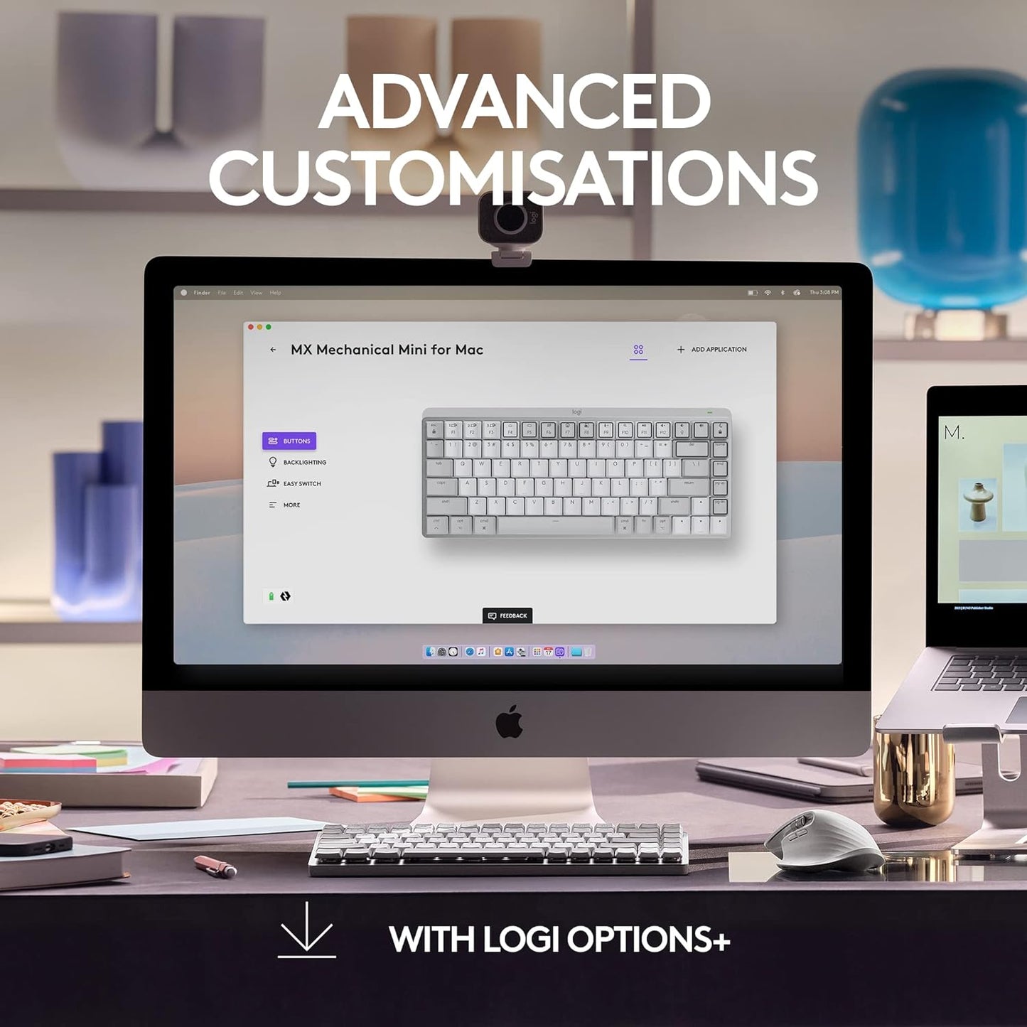 Logitech MX Mechanical Mini for Mac Wireless Illuminated Keyboard, Low-Profile Performance Switches