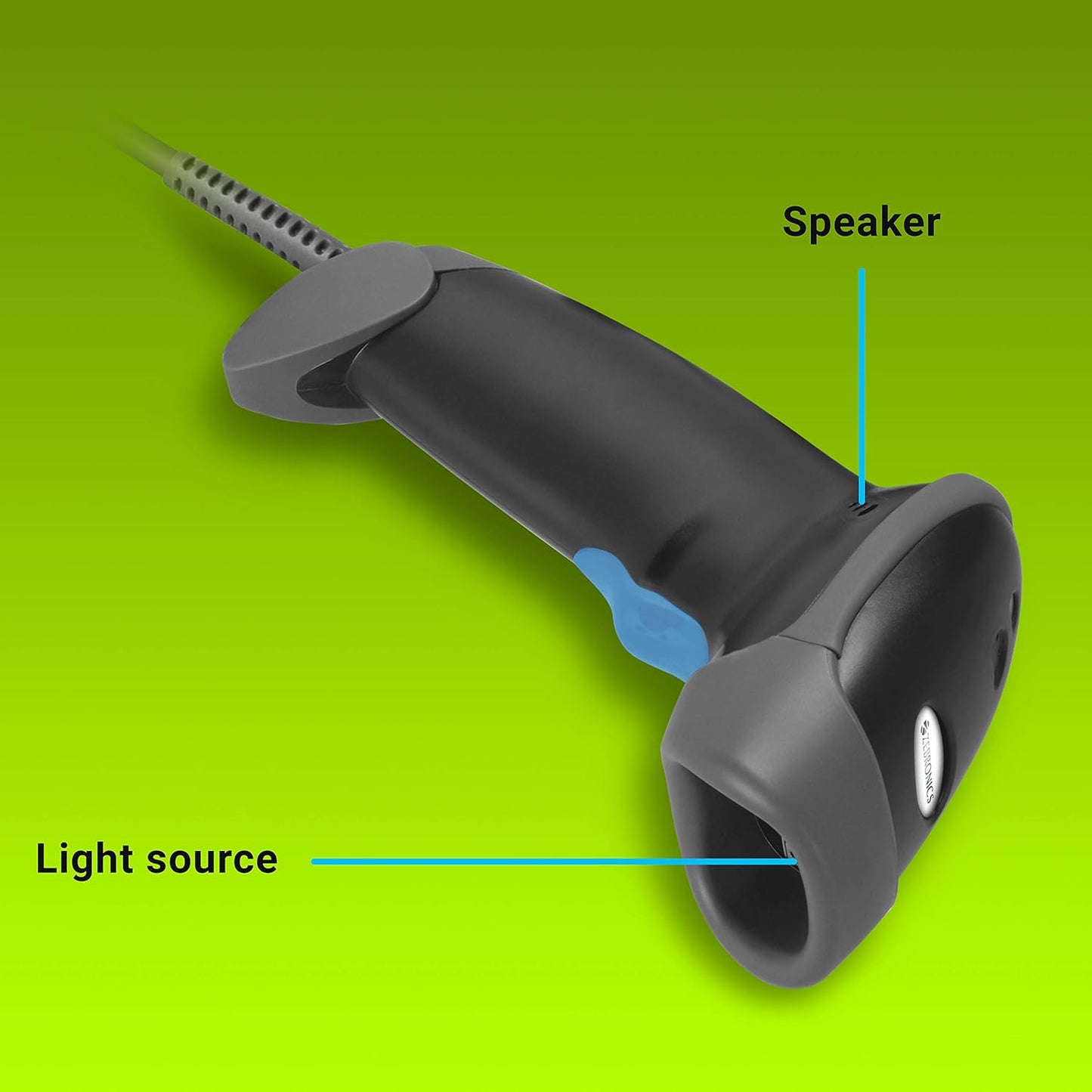 Zebronics, ZEB-BS1H1000 1D Laser handheld barcode scanner supports USB connectivity and comes with an inbuilt buzzer & LED Indicator