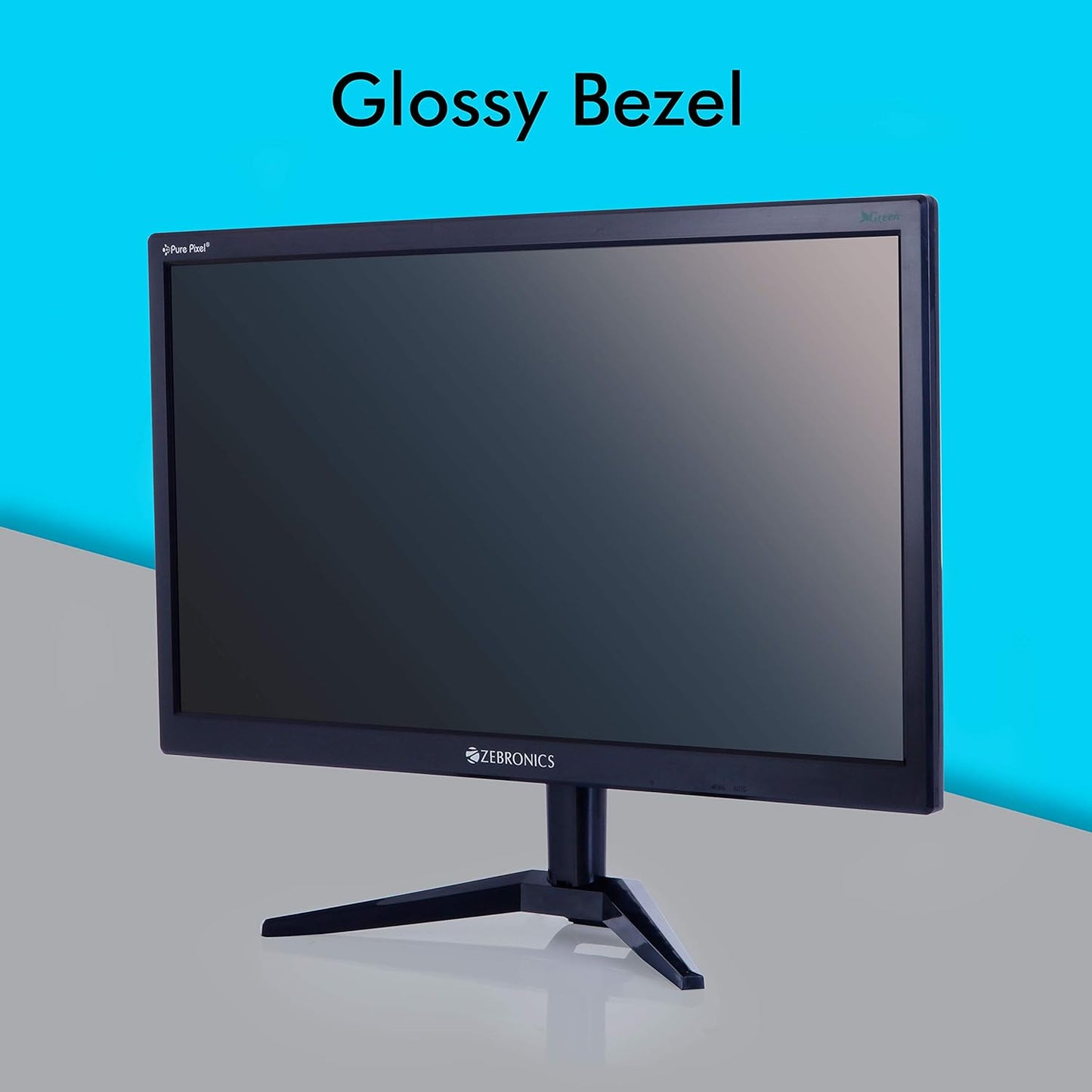 ZEBRONICS Monitor with Anti glare, 46.9 CM, Plug and Play, HD, Slim design, Built-in power supply, VGA and Wall Mount - A19HD