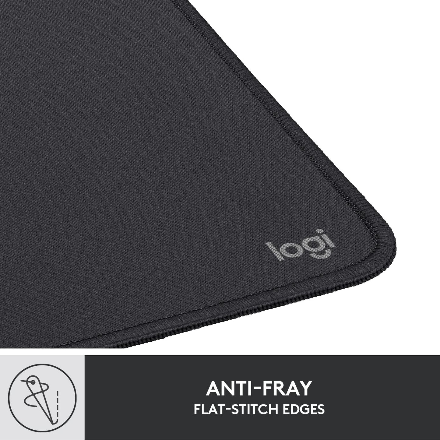 Logitech Mouse Pad - Studio Series, Computer Mouse Mat with Anti-Slip Rubber Base, Easy Gliding, Spill-Resistant Surface, Durable Materials, Portable, in a Fresh Modern Design-Graphite
