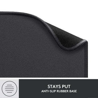 Logitech Mouse Pad - Studio Series, Computer Mouse Mat with Anti-Slip Rubber Base, Easy Gliding, Spill-Resistant Surface, Durable Materials, Portable, in a Fresh Modern Design-Graphite
