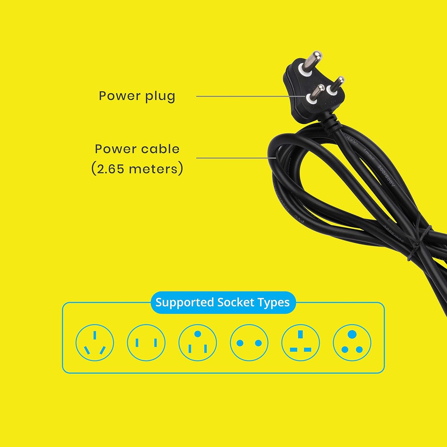 ZEBRONICS ZEB-PS5320 USB Plus with 2500W Power Extension Socket 5 Universal sockets with 2 USB Ports, Circuit Breaker, Power On/Off Switch and an LED Indicator