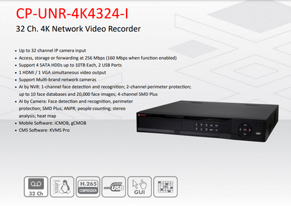 CP Plus 32 Ch. (4K) Network Video Recorder CP-UNR-4K4324-V2